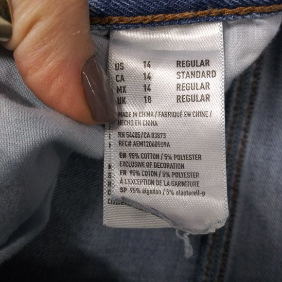 2252 Jeaniemade Size 14 American Eagle Mom Jean Bell-Bottoms - Picture 5 of 6